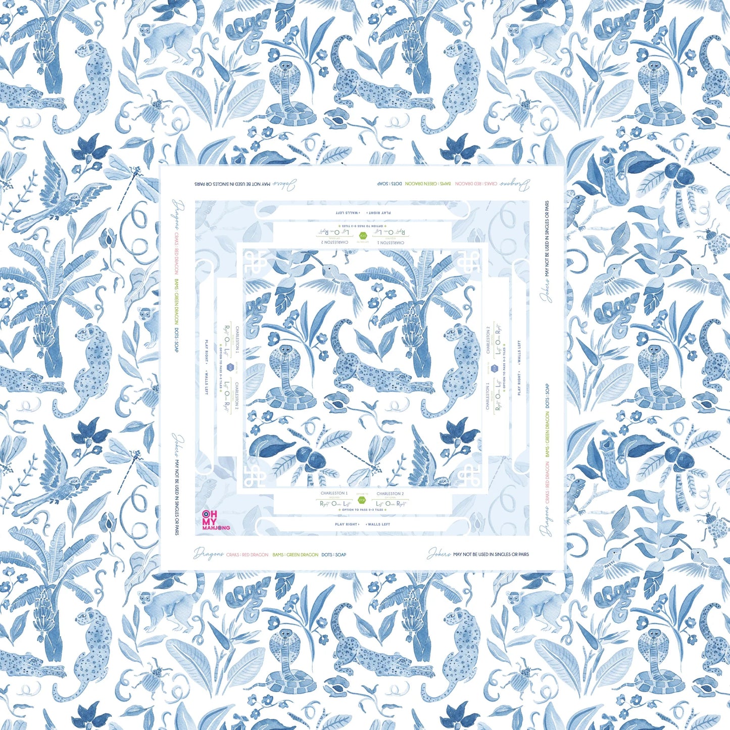 Oh My Mahjong / Amazon Blue Tablecloth