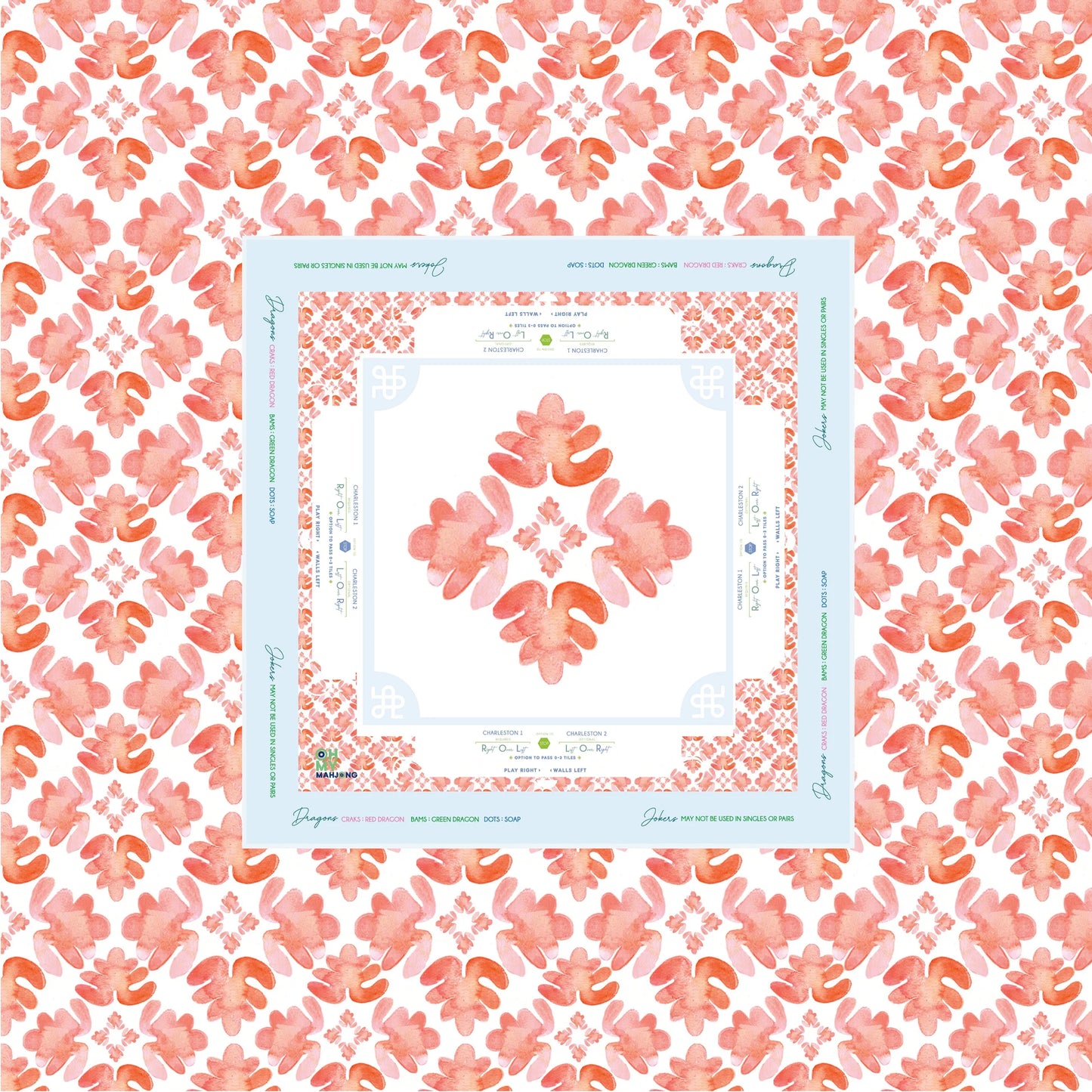 Oh My Mahjong / Pop of Poppy Tablecloth